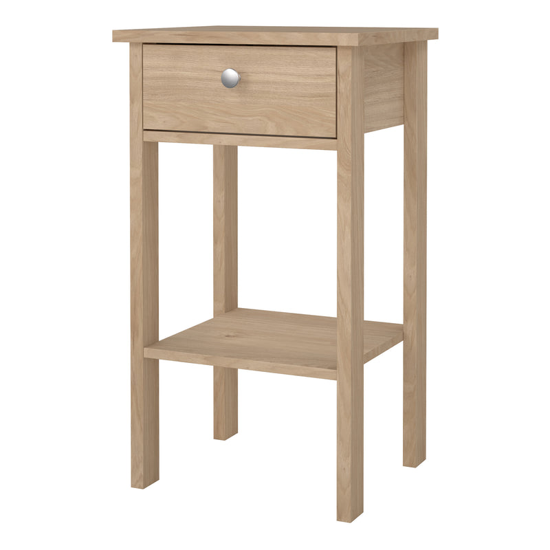 Madrid Bedside Table with 1 Drawer – Hickory Oak – image 3