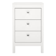 Madrid Bedside Table 3 Drawers – White – image 2