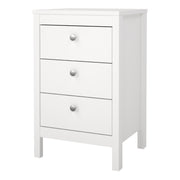 Madrid Bedside Table 3 Drawers – White – image 3