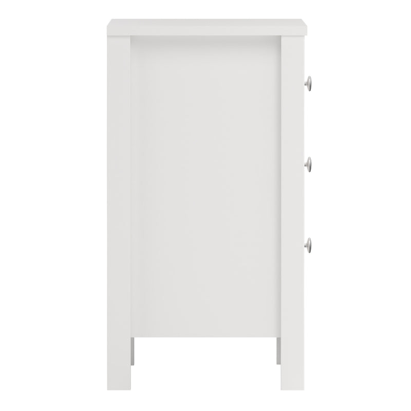 Madrid Bedside Table 3 Drawers – White – image 4