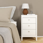 Madrid Bedside Table 3 Drawers – White – image 7