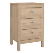 Madrid Bedside Table 3 Drawers – Hickory Oak – image 1