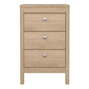 Madrid Bedside Table 3 Drawers – Hickory Oak – image 2
