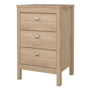 Madrid Bedside Table 3 Drawers – Hickory Oak – image 3