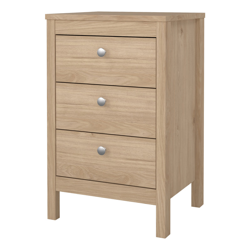Madrid Bedside Table 3 Drawers – Hickory Oak – image 3
