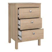 Madrid Bedside Table 3 Drawers – Hickory Oak – image 6