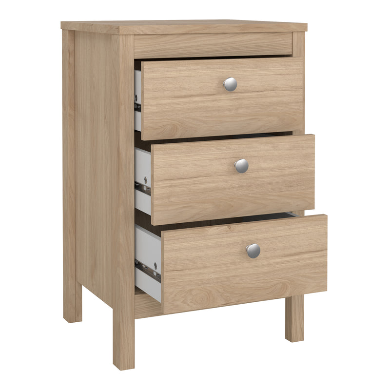 Madrid Bedside Table 3 Drawers – Hickory Oak – image 6