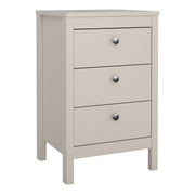 Madrid Bedside Table 3 Drawers – Cashmere – image 1