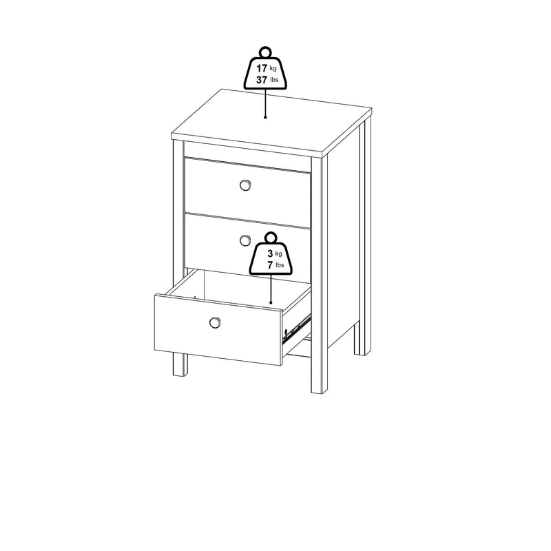 Madrid Bedside Table 3 Drawers – Cashmere – image 11