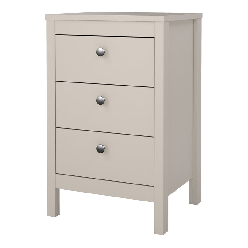 Madrid Bedside Table 3 Drawers – Cashmere – image 3