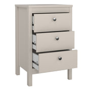 Madrid Bedside Table 3 Drawers – Cashmere – image 5