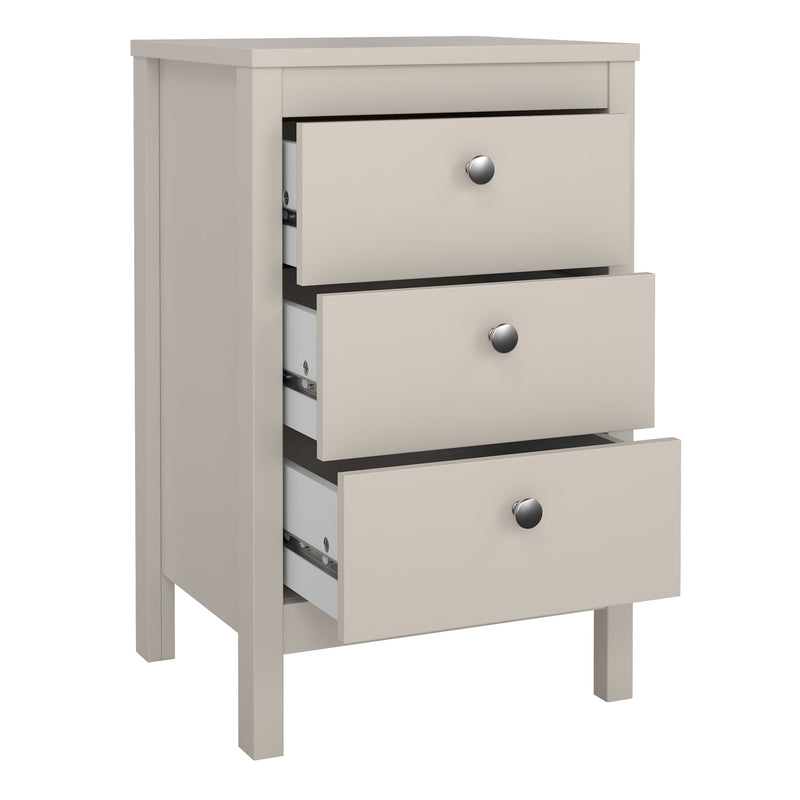 Madrid Bedside Table 3 Drawers – Cashmere – image 5