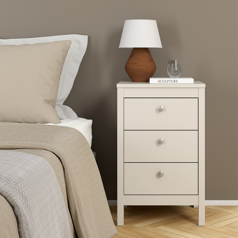 Madrid Bedside Table 3 Drawers – Cashmere – image 6