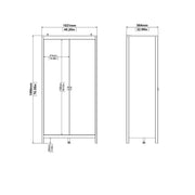 Madrid Package - Bedside Table 2 Drawers + Chest 3+2 Drawers + Wardrobe with 2 Doors in Matt Black – image 13