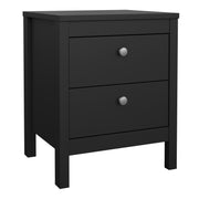 Madrid Package - Bedside Table 2 Drawers + Chest 5 Drawers + Wardrobe with 3 Doors in Matt Black – image 2