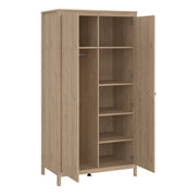 Madrid Package - Bedside Table 2 Drawers + Chest 5 Drawers + 2 Door Wardrobe in Jackson Hickory Oak – image 11