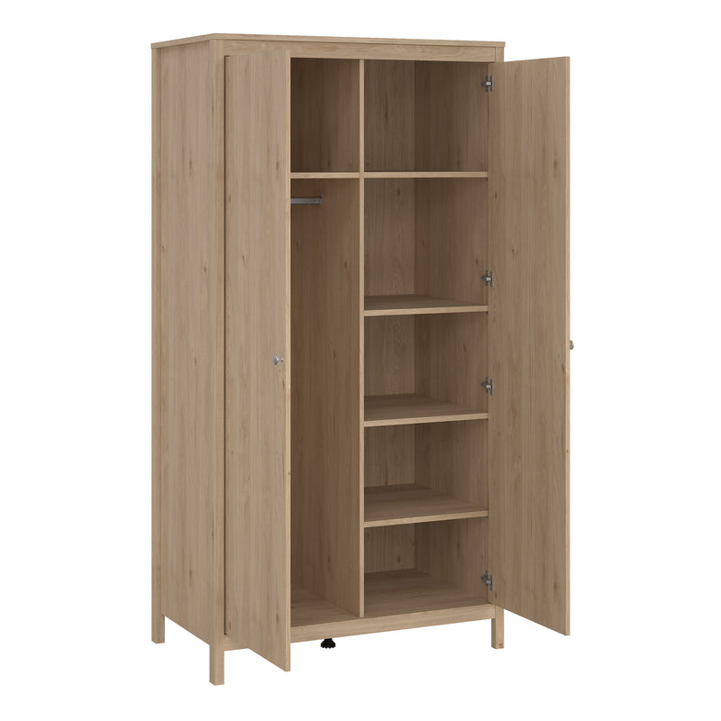 Madrid Package - Bedside Table 2 Drawers + Chest 5 Drawers + 2 Door Wardrobe in Jackson Hickory Oak – image 11