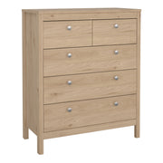 Madrid Package - Bedside Table 2 Drawers + Chest 5 Drawers + 2 Door Wardrobe in Jackson Hickory Oak – image 6