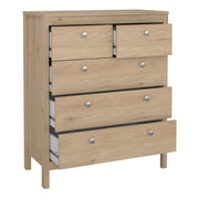 Madrid Package - Bedside Table 2 Drawers + Chest 5 Drawers + 2 Door Wardrobe in Jackson Hickory Oak – image 7