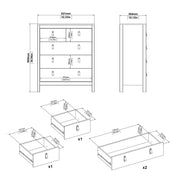 Madrid Package - Bedside Table 2 Drawers + Chest 5 Drawers + 2 Door Wardrobe in Jackson Hickory Oak – image 9