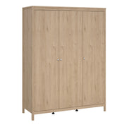 Madrid Package - Bedside Table 2 Drawers + Chest 5 Drawers + 3 Door Wardrobe in Jackson Hickory Oak – image 10