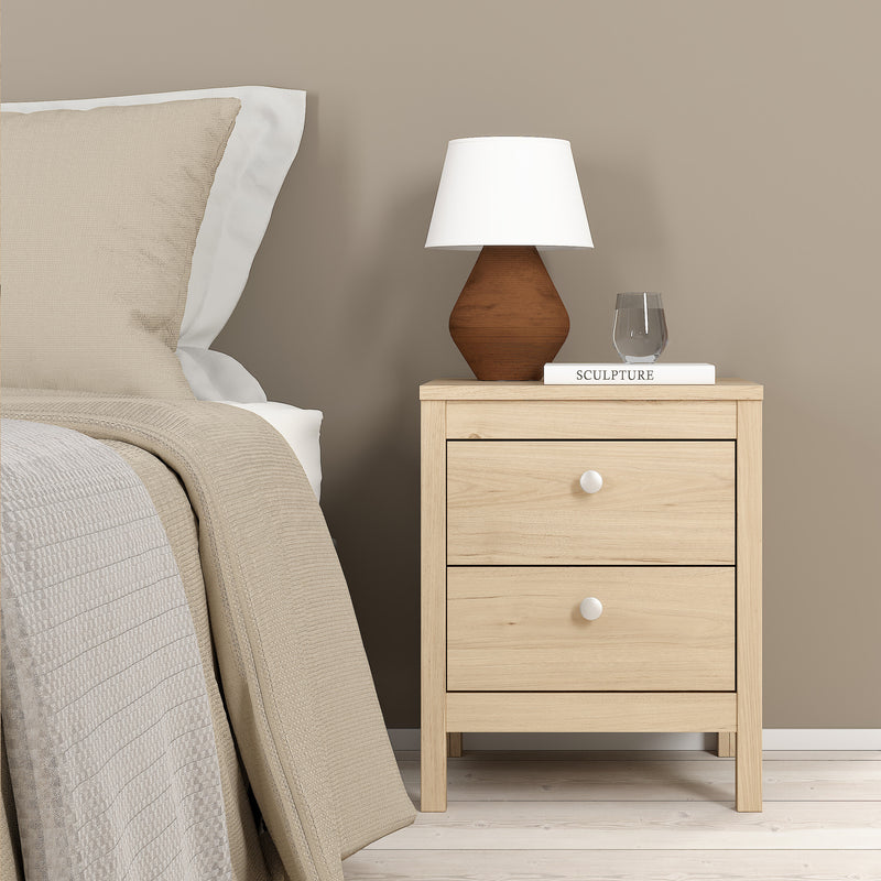 Madrid Package - Bedside Table 2 Drawers + Chest 5 Drawers + 3 Door Wardrobe in Jackson Hickory Oak – image 4