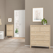 Madrid Package - Bedside Table 2 Drawers + Chest 5 Drawers + 3 Door Wardrobe in Jackson Hickory Oak – image 8