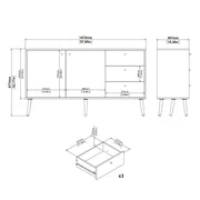 Cumbria Sideboard 2 Doors + 3 Drawers Dark – image 10