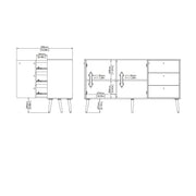 Cumbria Sideboard 2 Doors + 3 Drawers Dark – image 11