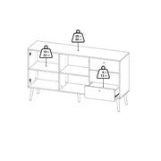 Cumbria Sideboard 2 Doors + 3 Drawers Dark – image 12