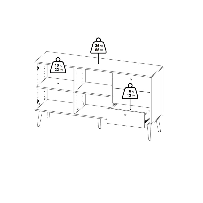 Cumbria Sideboard 2 Doors + 3 Drawers Dark – image 12