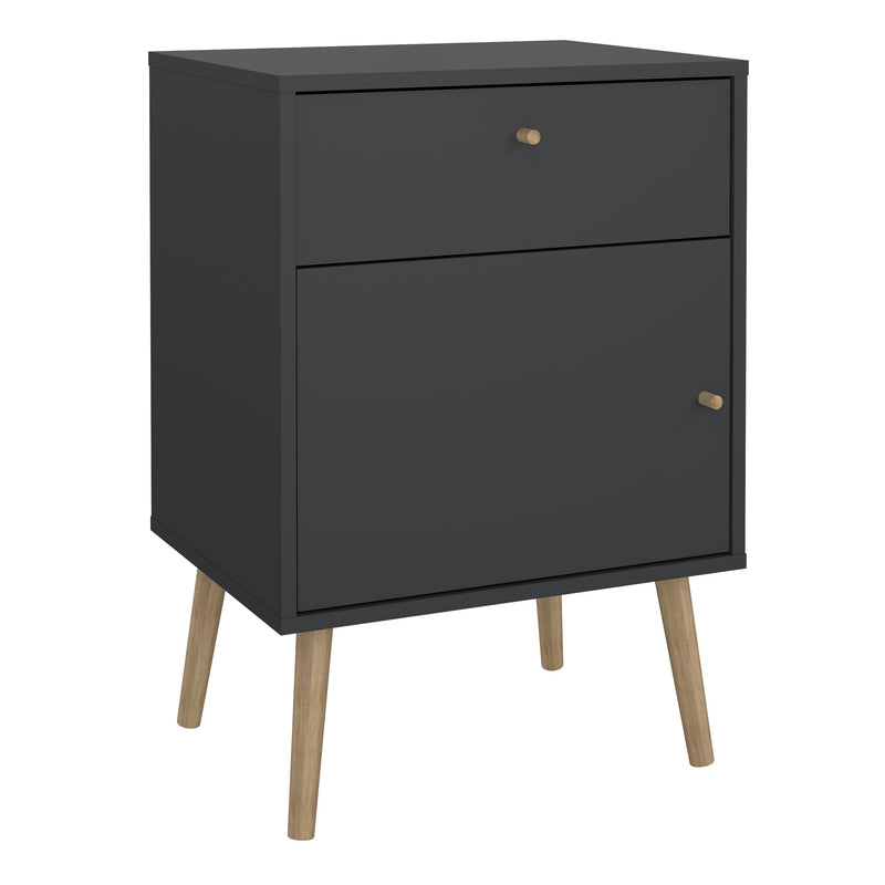 Cumbria Nightstand 1 Door + 1 Drawer Dark – image 1