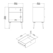 Cumbria Nightstand 1 Door + 1 Drawer Dark – image 10