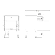 Cumbria Nightstand 1 Door + 1 Drawer Dark – image 11