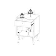Cumbria Nightstand 1 Door + 1 Drawer Dark – image 12