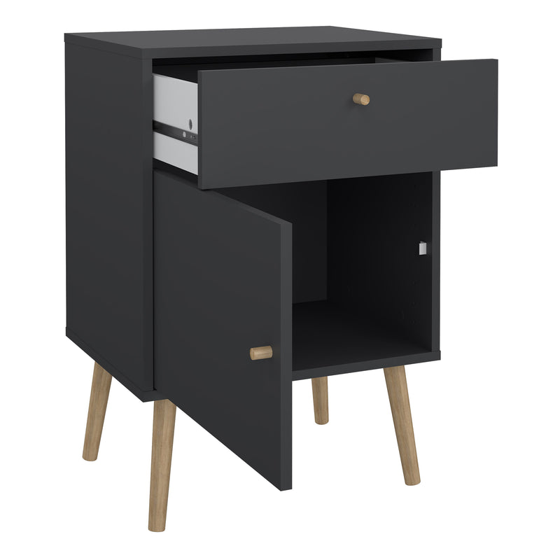 Cumbria Nightstand 1 Door + 1 Drawer Dark – image 5