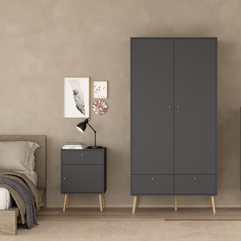 Cumbria Nightstand 1 Door + 1 Drawer Dark – image 6