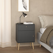 Cumbria Nightstand 1 Door + 1 Drawer Dark – image 7