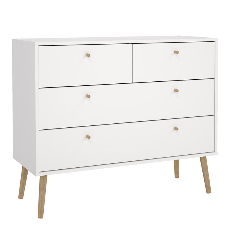 Cumbria Chest 2 + 2 Drawers Dark – White – image 1