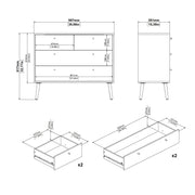 Cumbria Chest 2 + 2 Drawers Dark – White – image 11