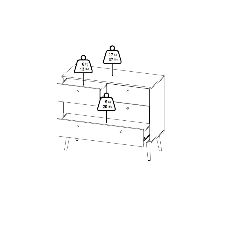 Cumbria Chest 2 + 2 Drawers Dark – White – image 13