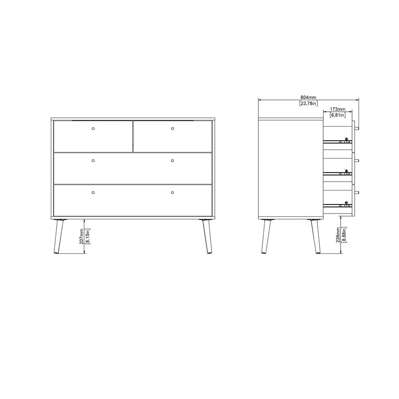Cumbria Chest 2 + 2 Drawers Dark – Grey – image 12