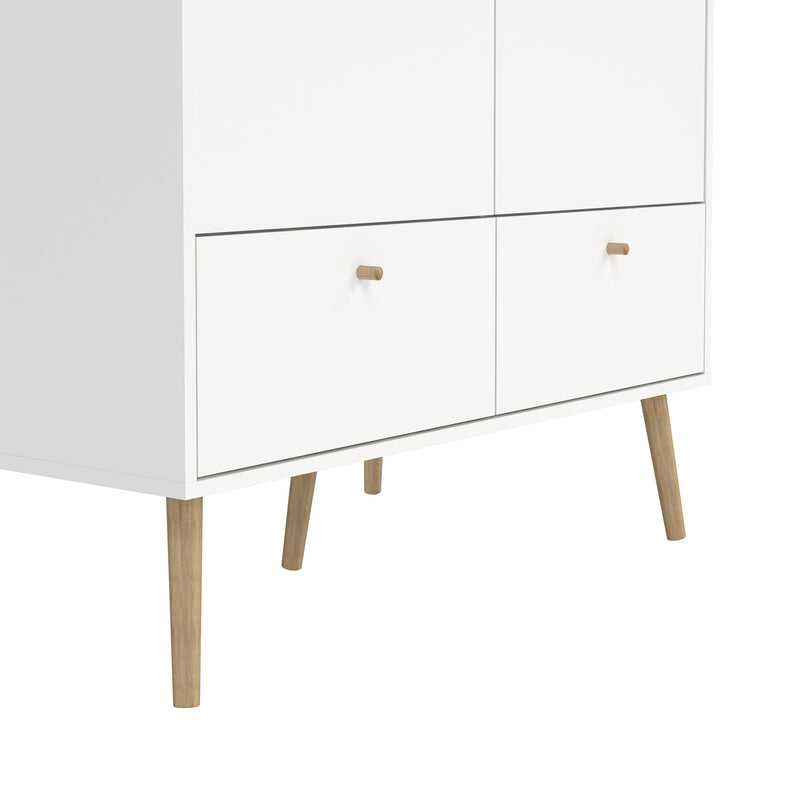 Cumbria Wardrobe with 2 Doors , including 2 Drawers Dark – White – image 12