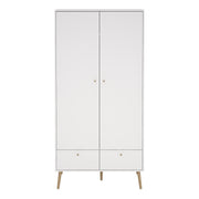 Cumbria Wardrobe with 2 Doors , including 2 Drawers Dark – White – image 2