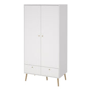 Cumbria Wardrobe with 2 Doors , including 2 Drawers Dark – White – image 3
