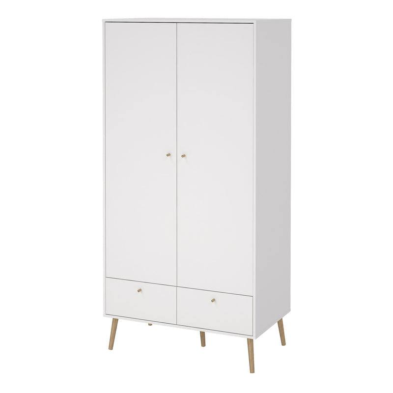 Cumbria Wardrobe with 2 Doors , including 2 Drawers Dark – White – image 3