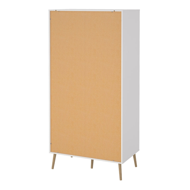 Cumbria Wardrobe with 2 Doors , including 2 Drawers Dark – White – image 4