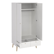 Cumbria Wardrobe with 2 Doors , including 2 Drawers Dark – White – image 5