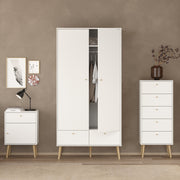 Cumbria Wardrobe with 2 Doors , including 2 Drawers Dark – White – image 7