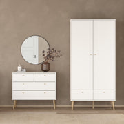 Cumbria Wardrobe with 2 Doors , including 2 Drawers Dark – White – image 8